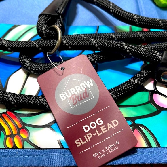 Slip lead Rope Dog Leash 6ft - NWT Burrow Bud black gray - Picture 1 of 3